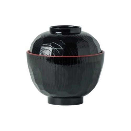 Jade Temple Zestaw 2 Miseczek DO Miso Ramen 10,5 CM Czarny/czerwony