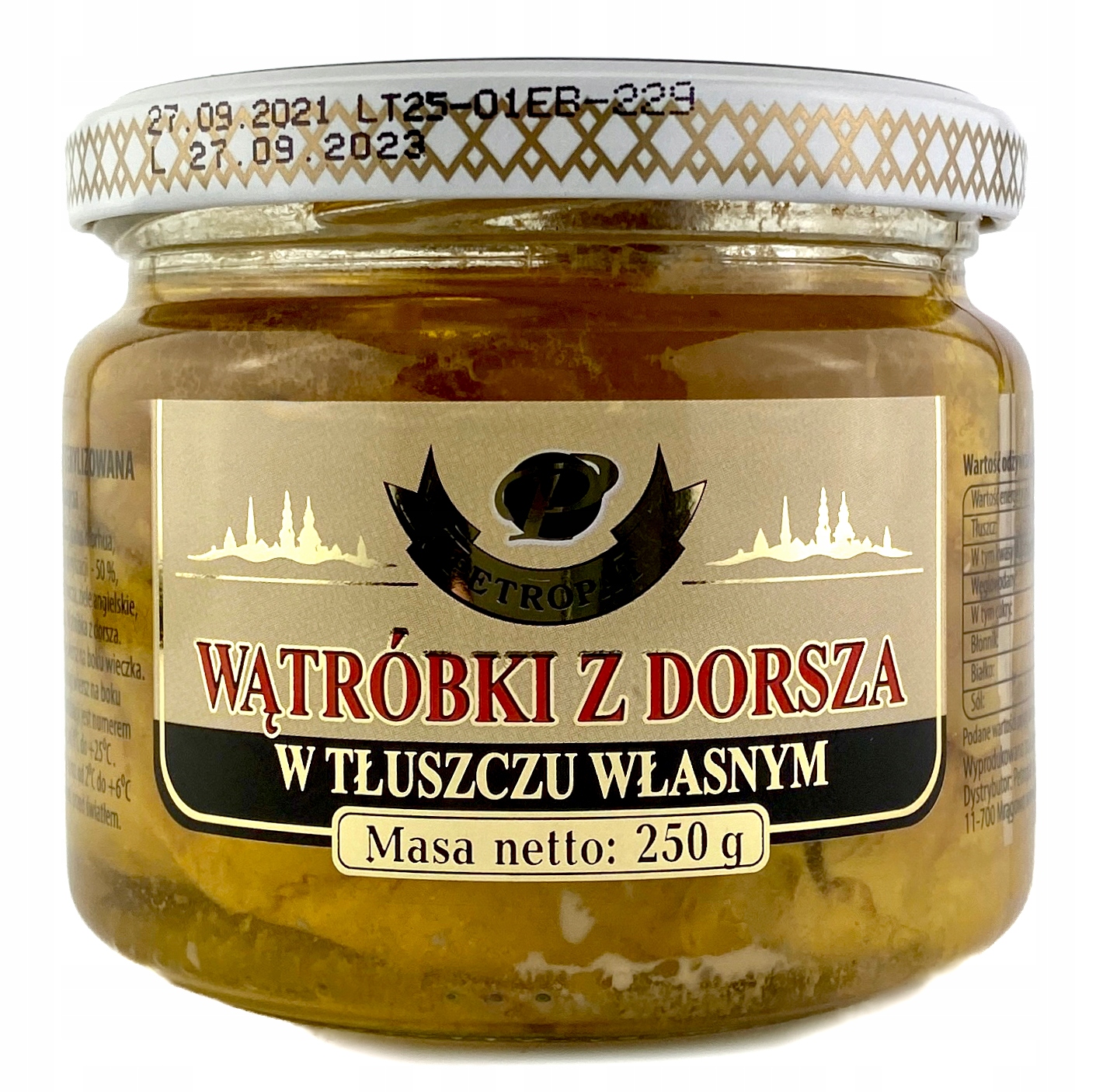 Wątróbki Dorszowe Riga Gold 0,25 Kg