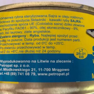 Sajra w Oleju Roślinnym Petropat 240g