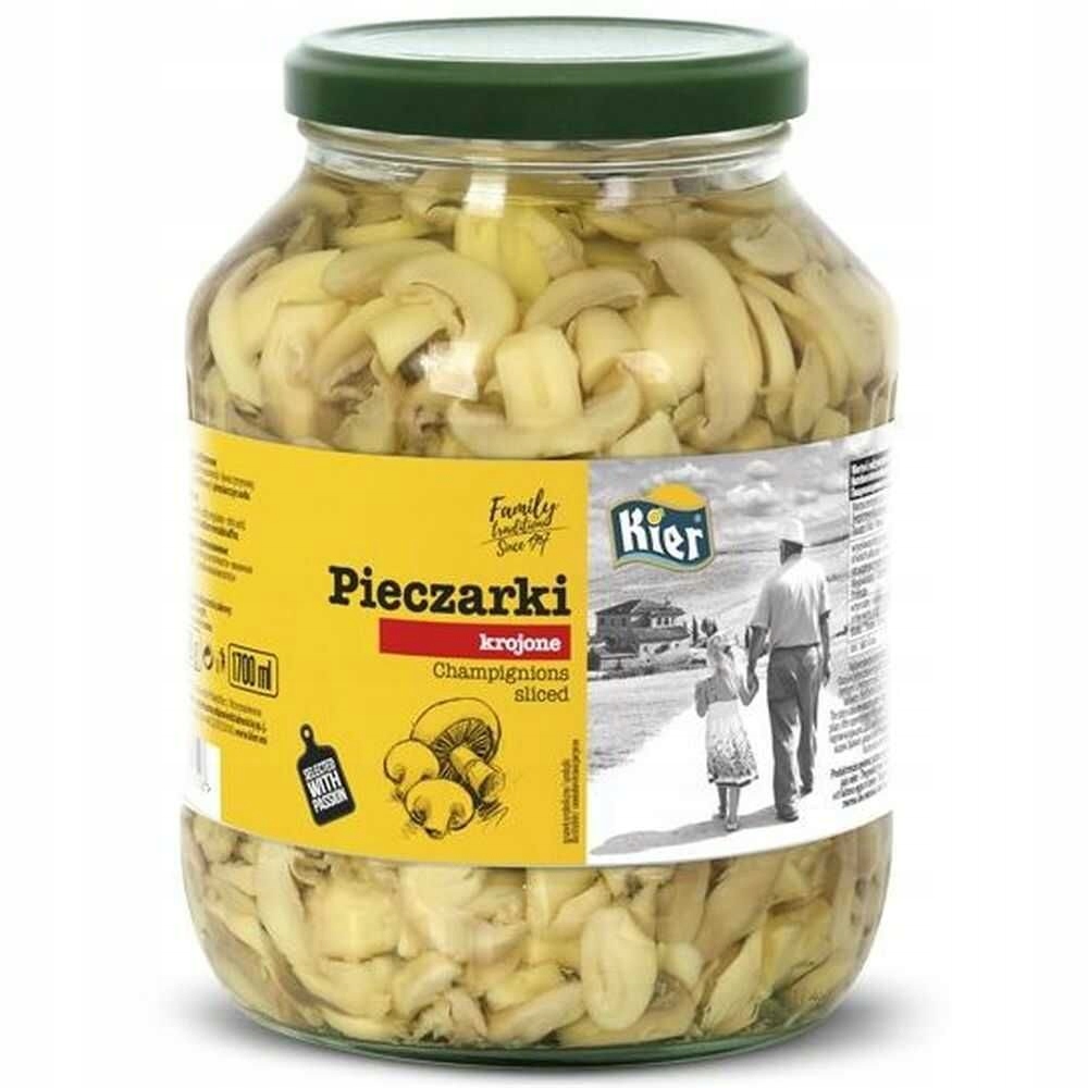 Duży Słoik Pieczarki Krojone 1700 Ml 1600G/800G