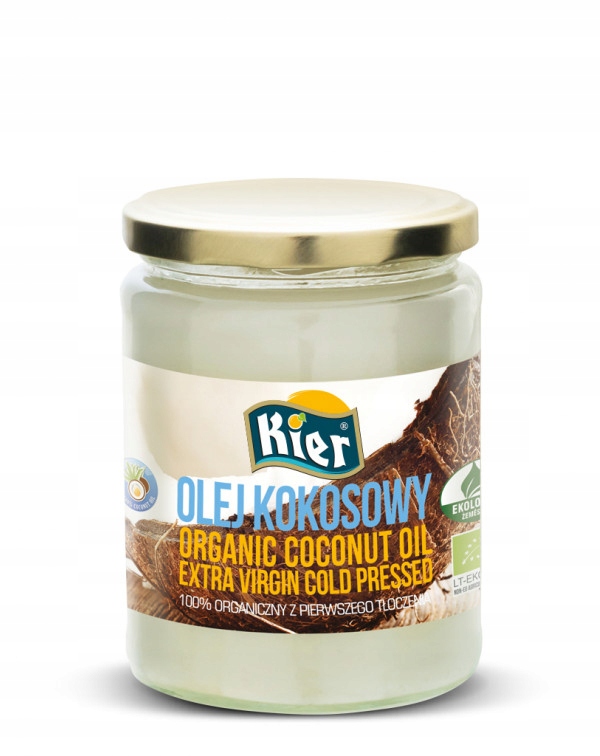 Olej Kokosowy Extra Virgin 100% Organiczny Tłoczenia Kier 500Ml
