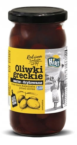 Greckie Oliwki Czarne, Drylowane 370Ml 350G/185G
