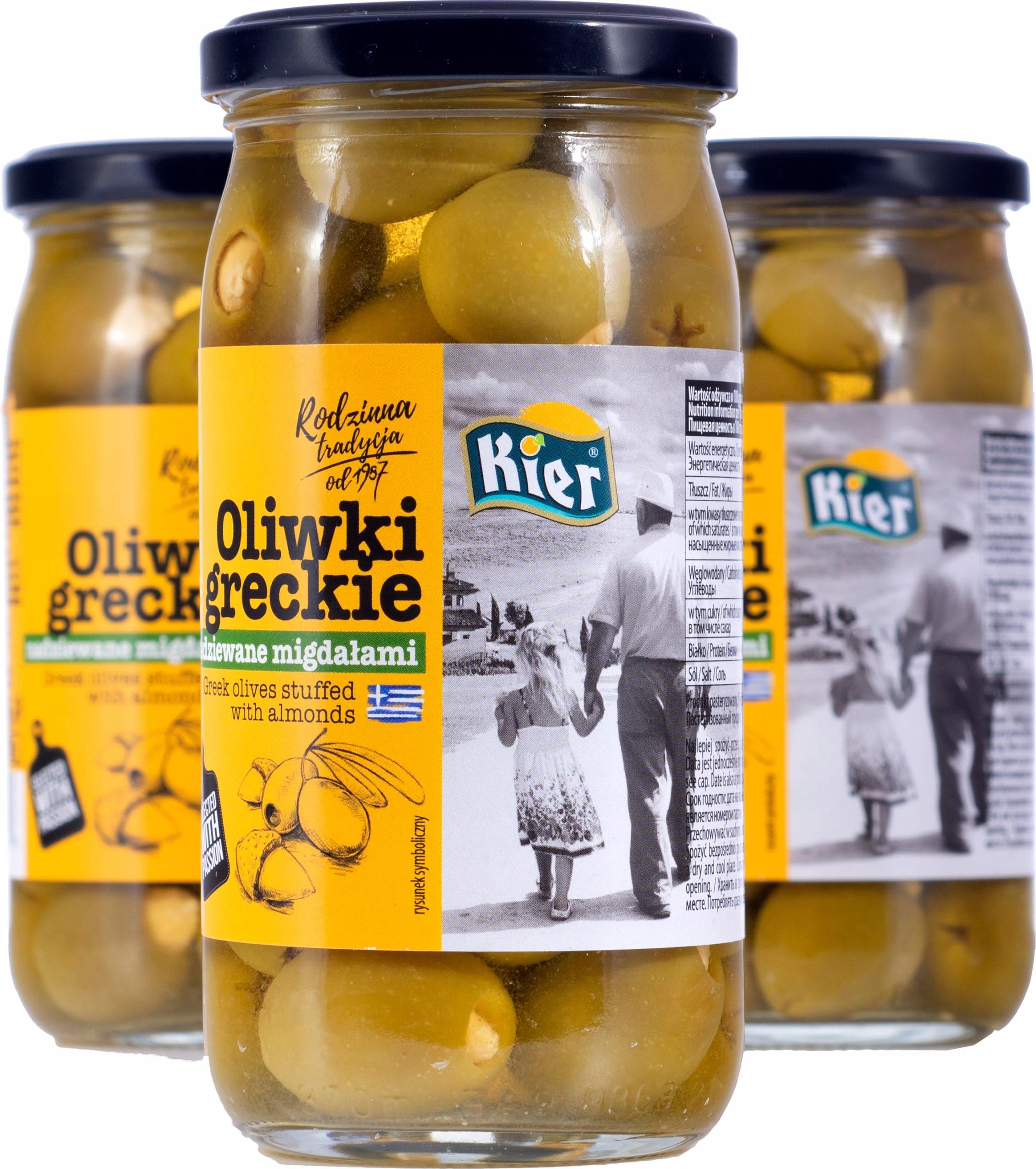 Greckie Oliwki Nadziewane Migdałami 370Ml 350G/200G