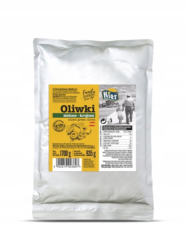 Oliwki Zielone Krojone Worek 1700G/ 935G