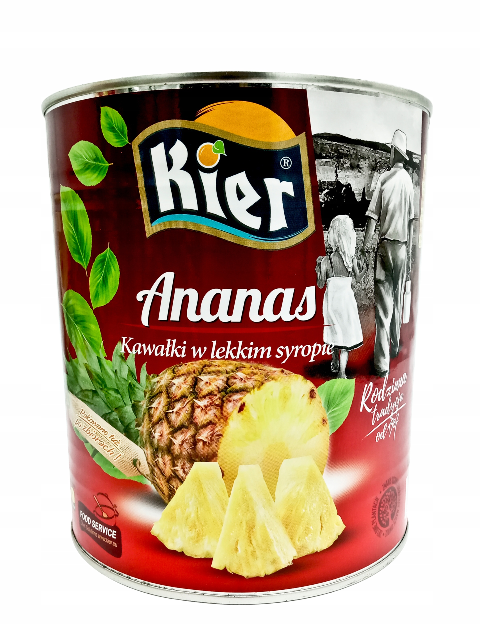Duża Puszka Ananas Kawałki W Syropie Regularne Kawałki 3050G/1850G
