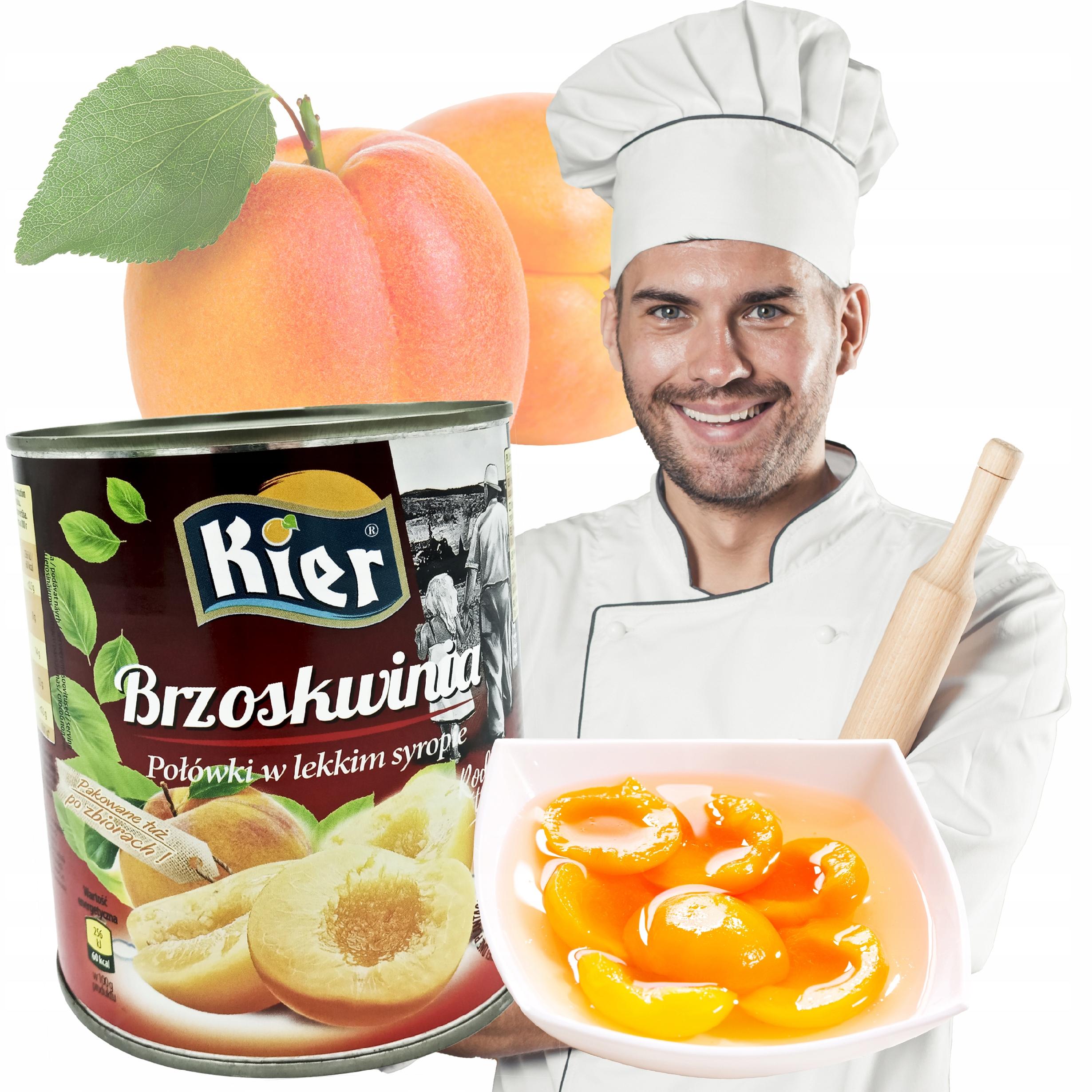 Duża Puszka Brzoskwinia Połówki W Syropie 2600G/1500G