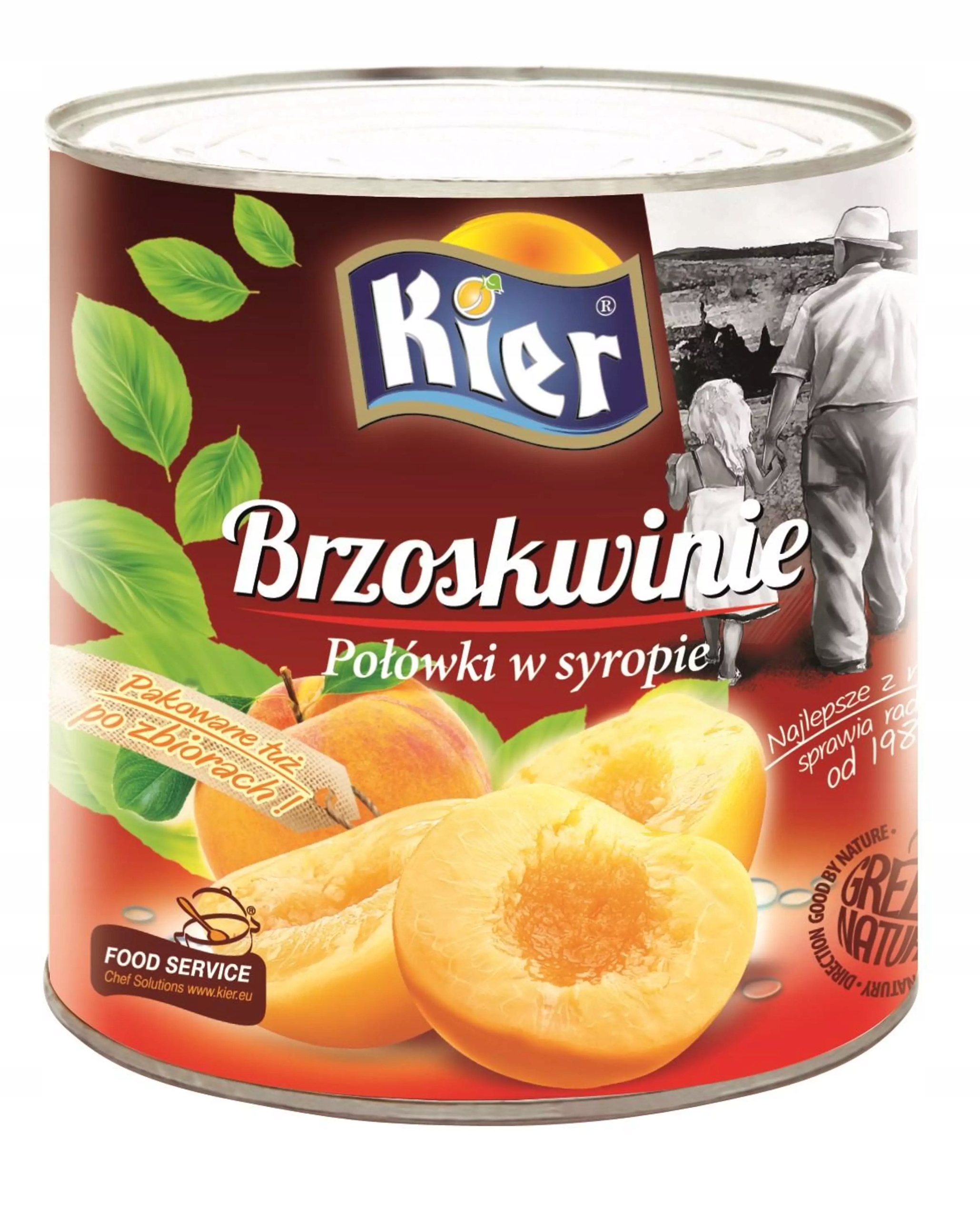 Duża Puszka Brzoskwinia Połówki W Syropie 2600G/1500G