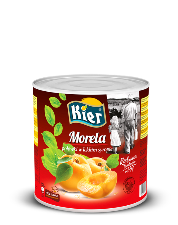 Duża Puszka Morela Połówki W Syropie 2500G/1500G