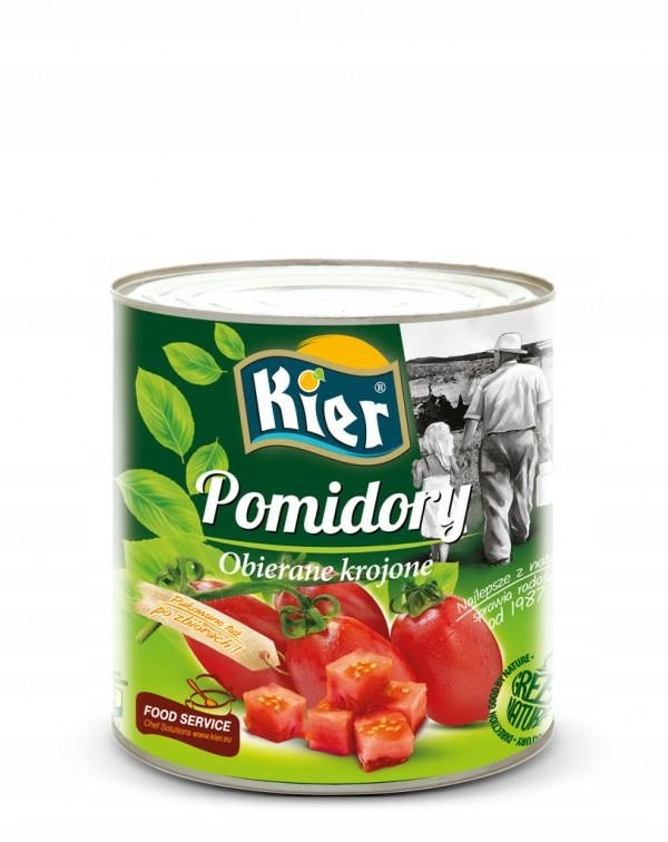 Duża Puszka Pomidory Obierane Krojone 2500G/1500G