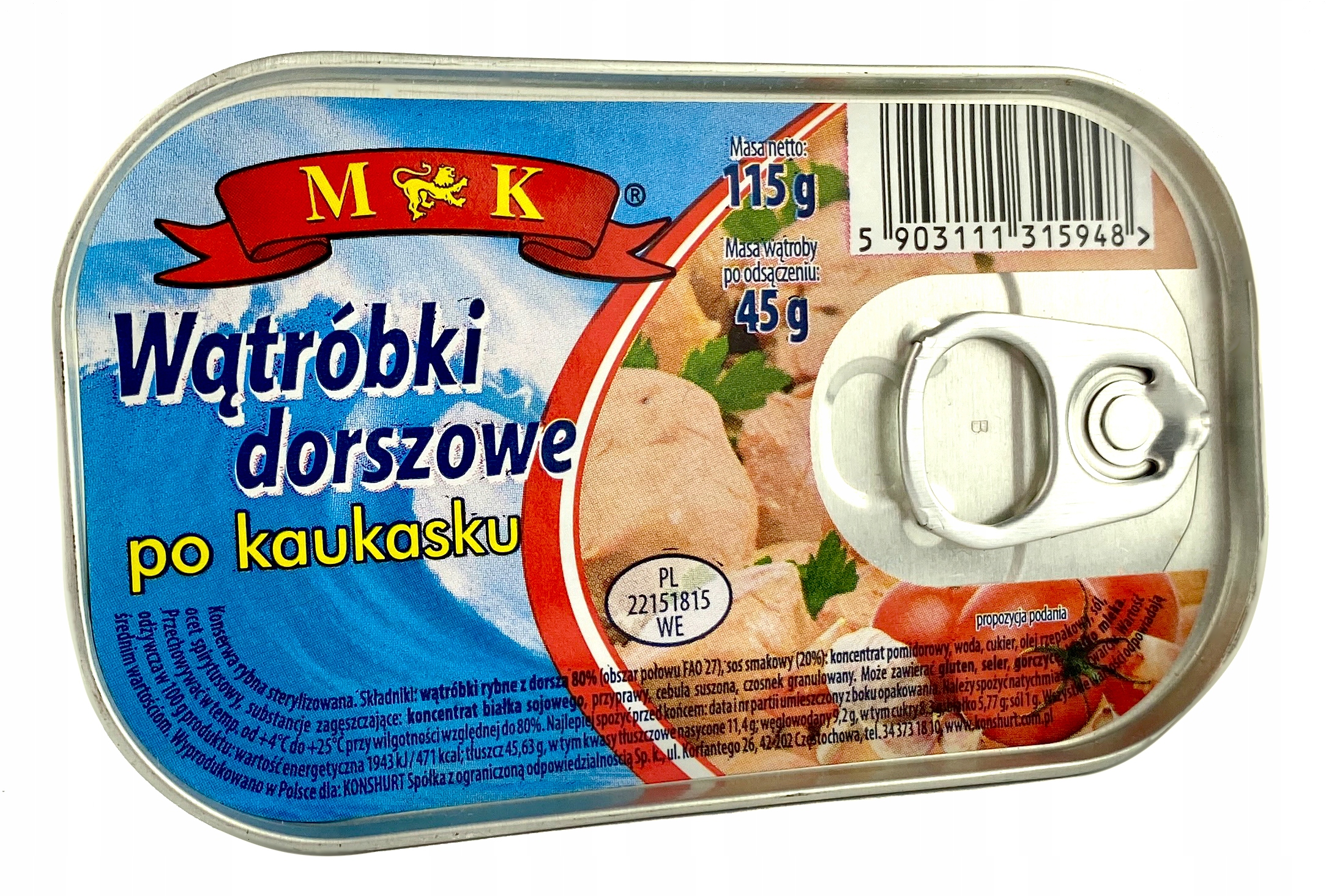 Mk Wątróbki Dorszowe Po Kaukasku 115 G